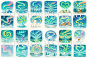 Aurora Borealis Clipart Set, a Decorative Illustration by Pati Charm Studio (Thumbnail 2 of 8)
