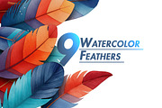 Watercolor Feathers Collection, an Object Illustration by BazziBa♥ (Thumbnail 1 of 5)