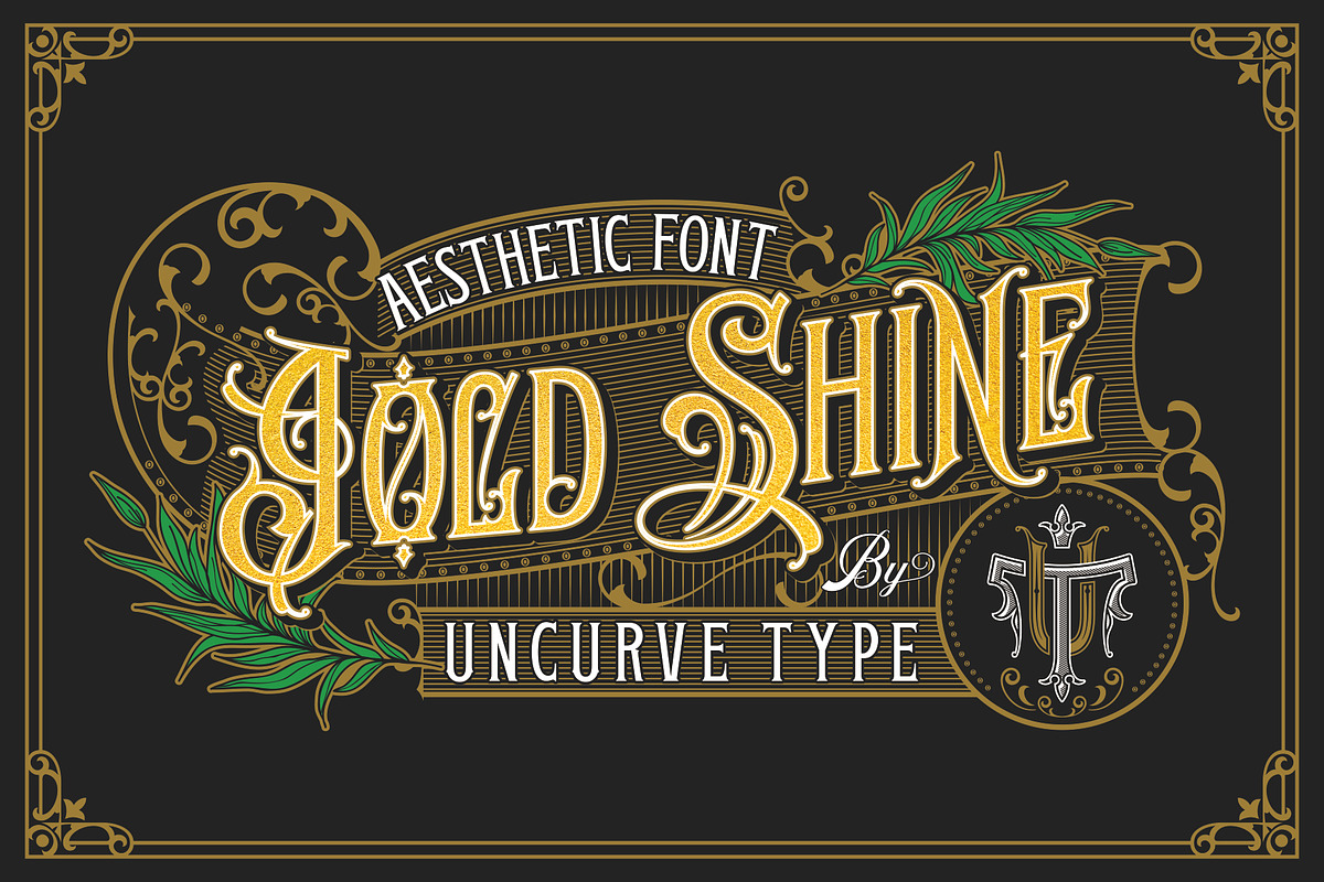 GoldShine with Extras, a Font by uncurve (Photo 1 of 9)