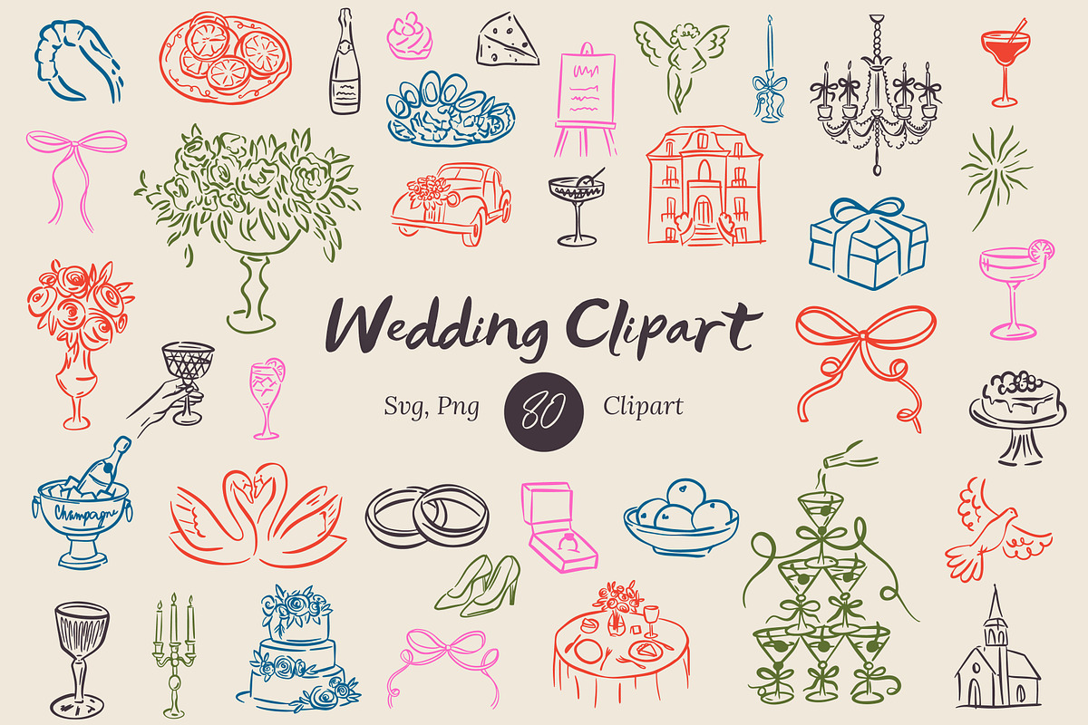 Whimsical Wedding Clipart, an Object Graphic by AnnArt (Photo 1 of 10)