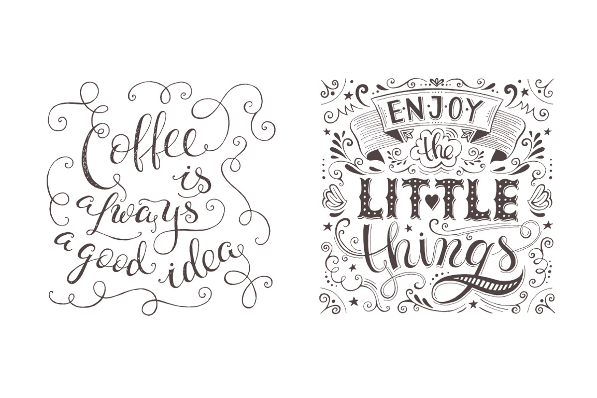8 hand drawn quotes, an Illustration by piyacler (Photo 3 of 6)