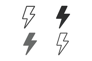 Various lightning bolt icons in, an Illustration by ZinetroN