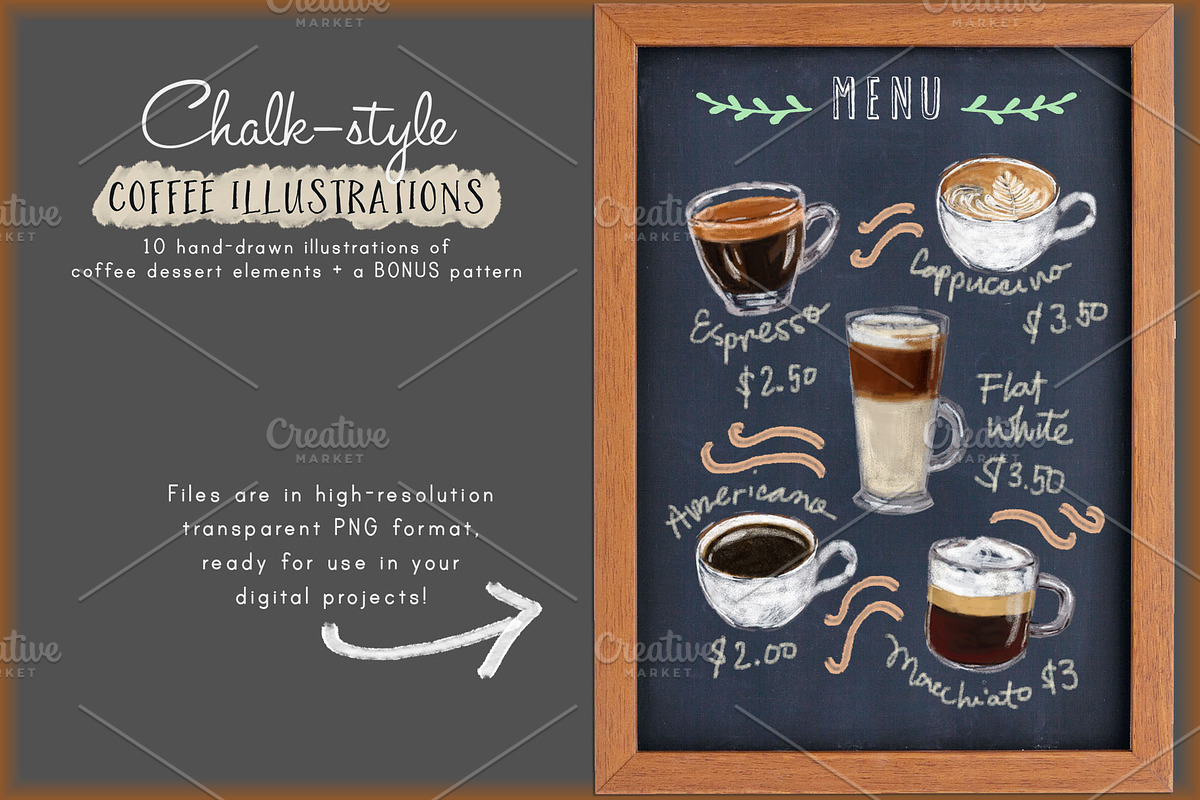 Coffee Drinks and Desserts Clip Art, a Food Illustration by Cynthia Arre (Photo 2 of 7)