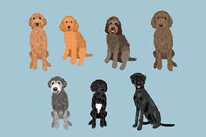 Doodle Vector Art Bundle Poodle Mix