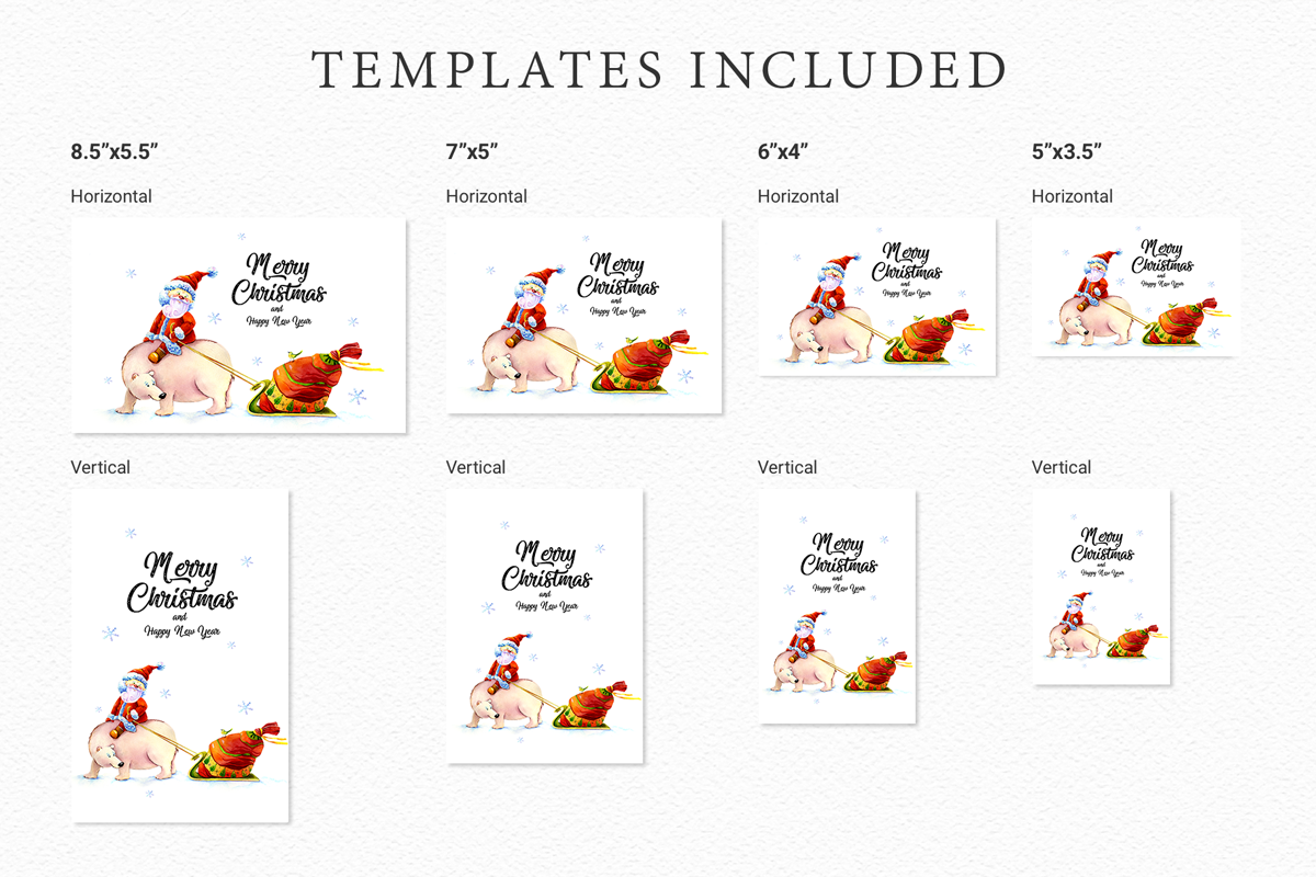 Christmas Greeting Card Template, a Card Template by ElephantArts (Photo 7 of 8)