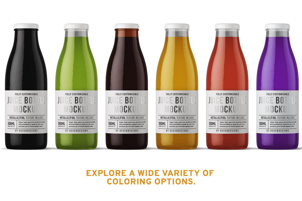 Juice Round Bottle Mockup, a Product Mockup by HexenDesigns (Photo 4 of 12)
