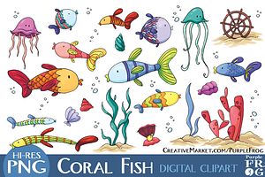 CORAL FISH - Digital Clipart