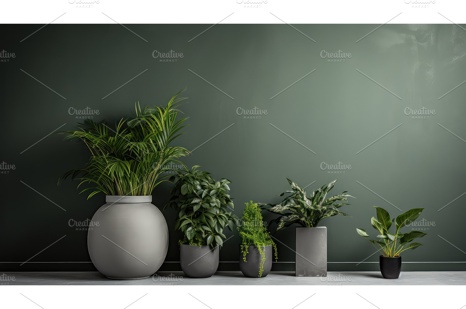 potted grey and green background ai, a Background Photo by pikepicture