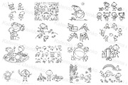 Doodle cartoon kids playing set, an Illustration by Bubert Art (Thumbnail 4 of 5)