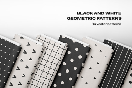 Black & white seamless patterns set, a Pattern Graphic by Good Studio