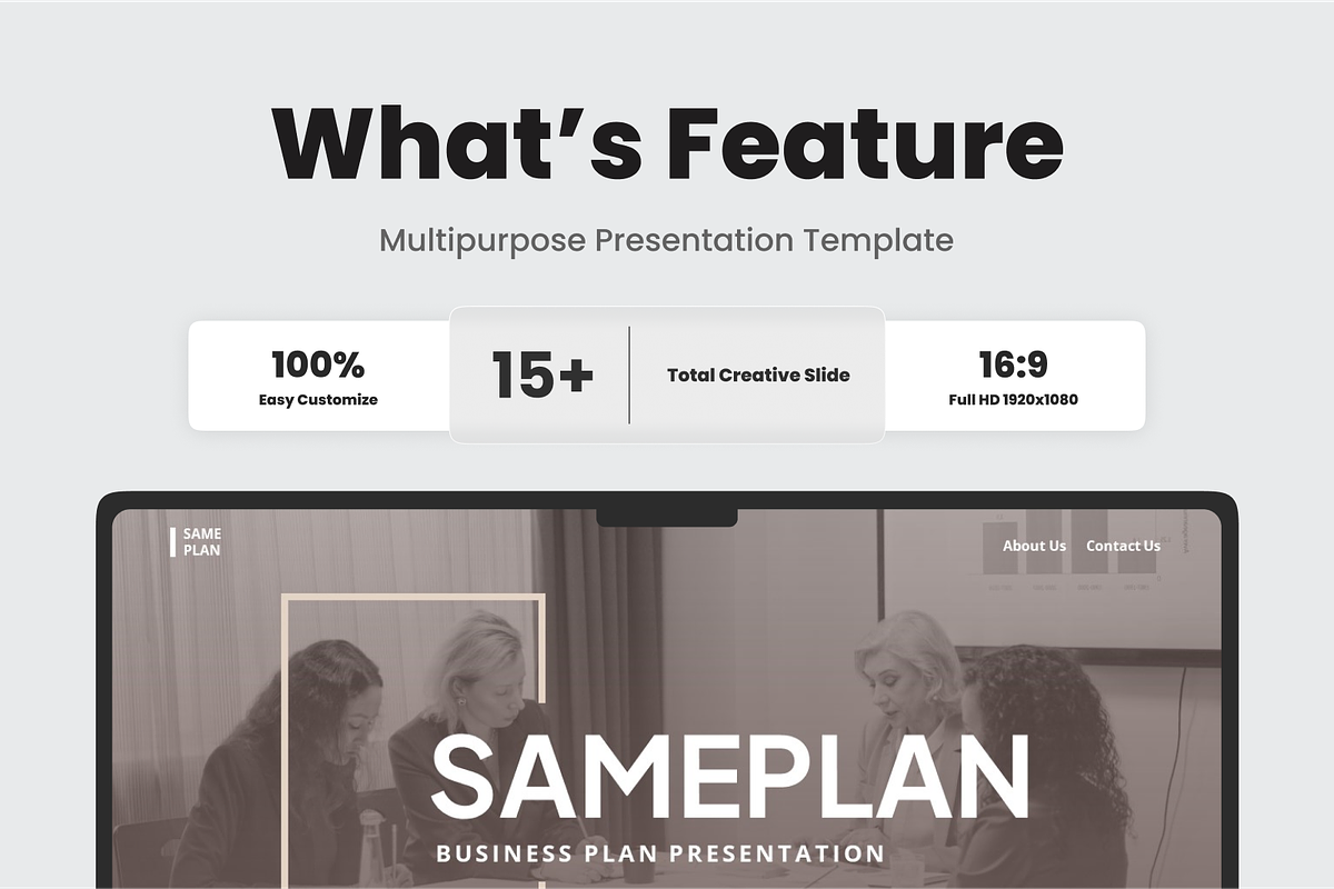 Sameplan - Business plan GoogleSlide, a Presentation Template by SquidPixey (Photo 2 of 6)
