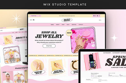 Pink Wix Shop Website Template, a Wix Template by Template Twist Shop