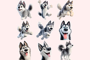 Husky Clipart PNG Bundle, a Graphic by M9 Design (Thumbnail 8 of 11)