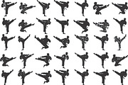 Dynamic martial arts kick silhouette, a Graphic by Amazin_art (Thumbnail 1 of 36)