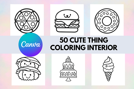 50 Cute Thing Coloring Book