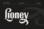 Lioney Upright, a Font by A.Budianto (Thumbnail 2 of 9)