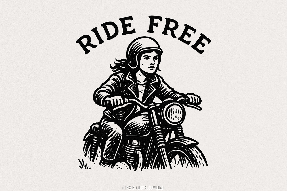 Ride Free PNG, Motorcycle Rider, an Illustration by SharpMarketplace (Photo 1 of 9)