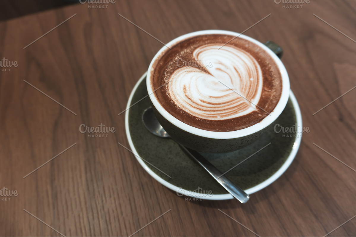Cozy Cafe Styled Stock: Heart Latte, a Food & Drink Photo by AMMi (Photo 3 of 6)