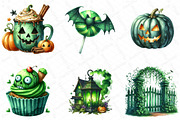 Green Halloween Clipart Bundle, an Illustration by DreamPrint404 (Thumbnail 6 of 6)