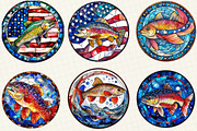Stained Glass Patriotic Rainbow, an Illustration by OK Design (Thumbnail 4 of 5)