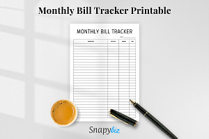 Monthly Bill Tracker Printable