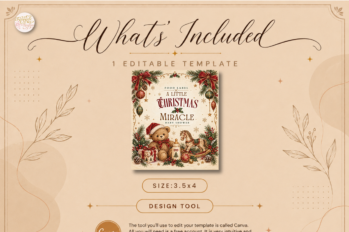 Christmas Baby Shower Food Canva, a Marketing Template by KennedyStudio (Photo 6 of 6)