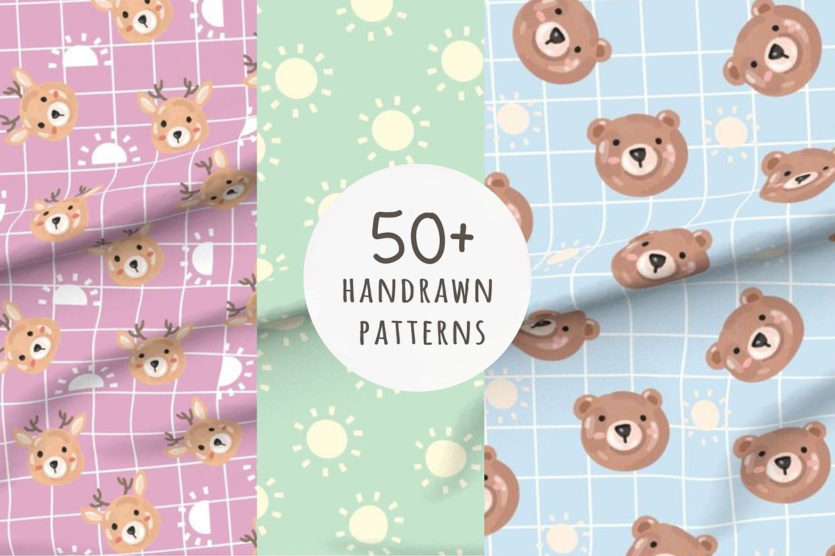 50 + Cute Seamless Patterns Bundle, a Pattern Graphic by Waterystrokes (Photo 2 of 8)