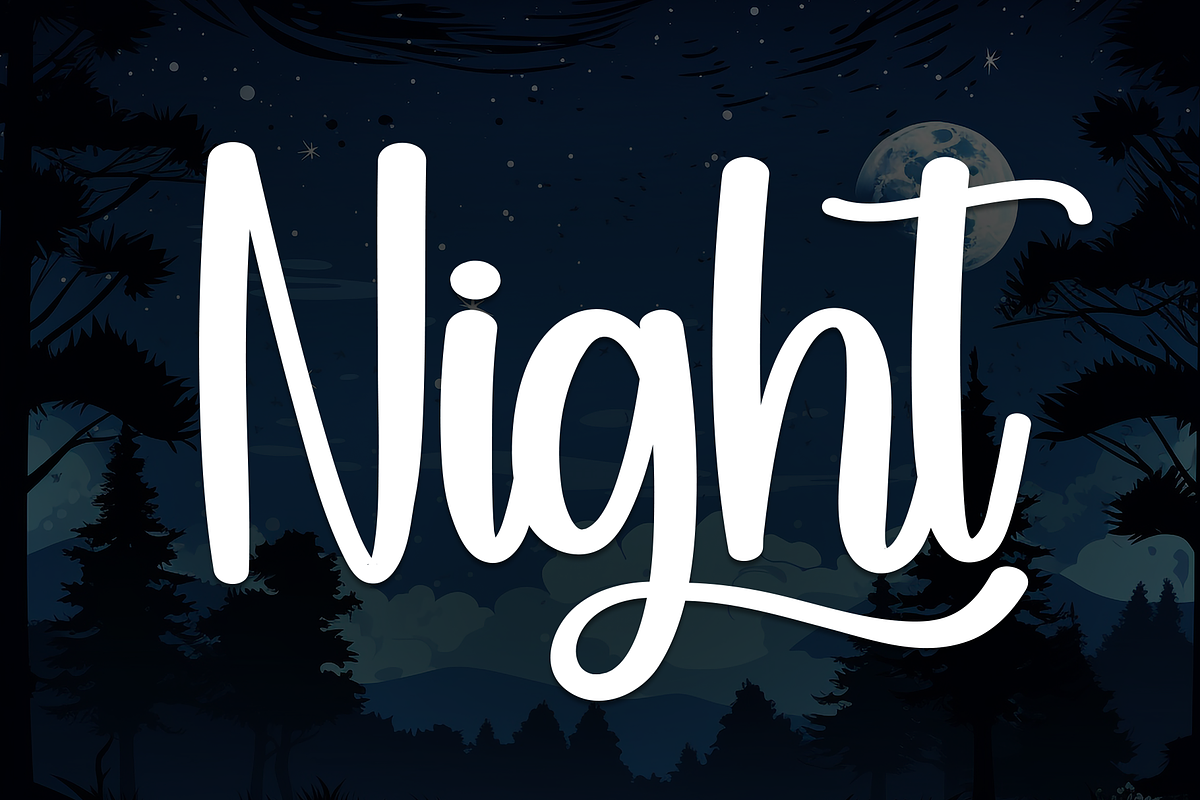 Night | Script Font, a Handwritten Font by Scratchones (Photo 1 of 9)