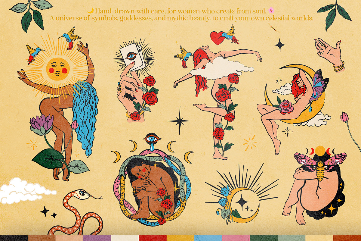 Mystic Femina Clipart Collection, a Decorative Illustration by Anna Babich (Photo 3 of 9)