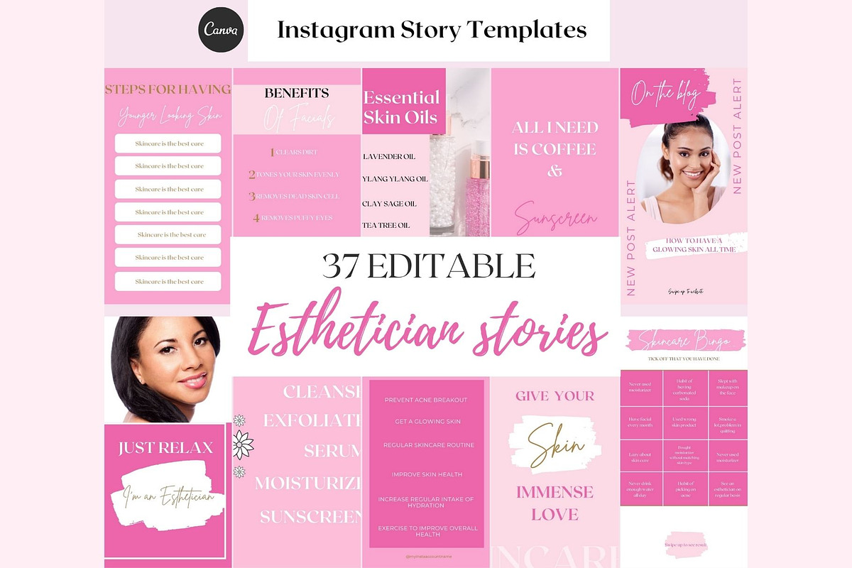 Beauty Instagram Templates Canva, a Social Media Template by Deepa Template Studio (Photo 11 of 19)