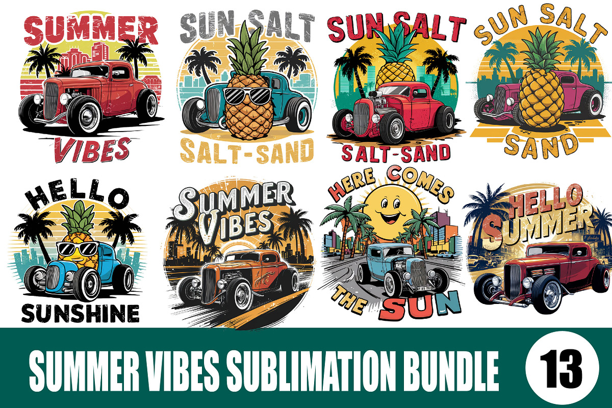 Summer Vibes Sublimation Bundle, an Illustration by Wow Magic