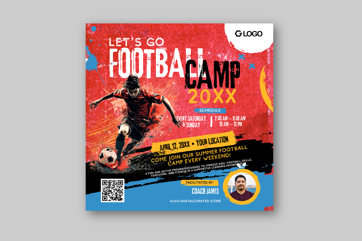 Canva Football Camp Flyer Template, a Flyer Template by antyalias store (Photo 4 of 5)