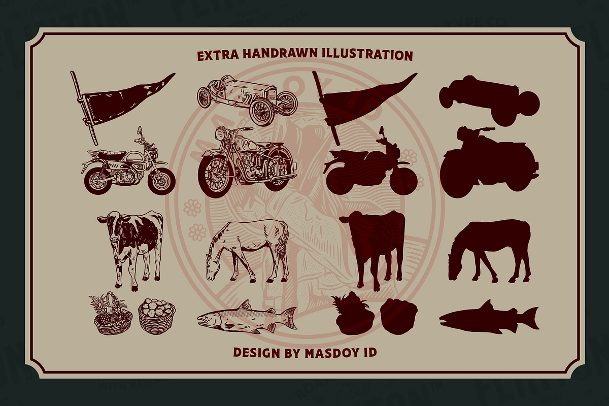 Flinton - Vintage Bundle Fonts, a Serif Font by Roams Type (Photo 13 of 14)