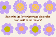 Retro Flowers Illustration Font, a Symbol Font by Dear Darling Design (Thumbnail 7 of 13)