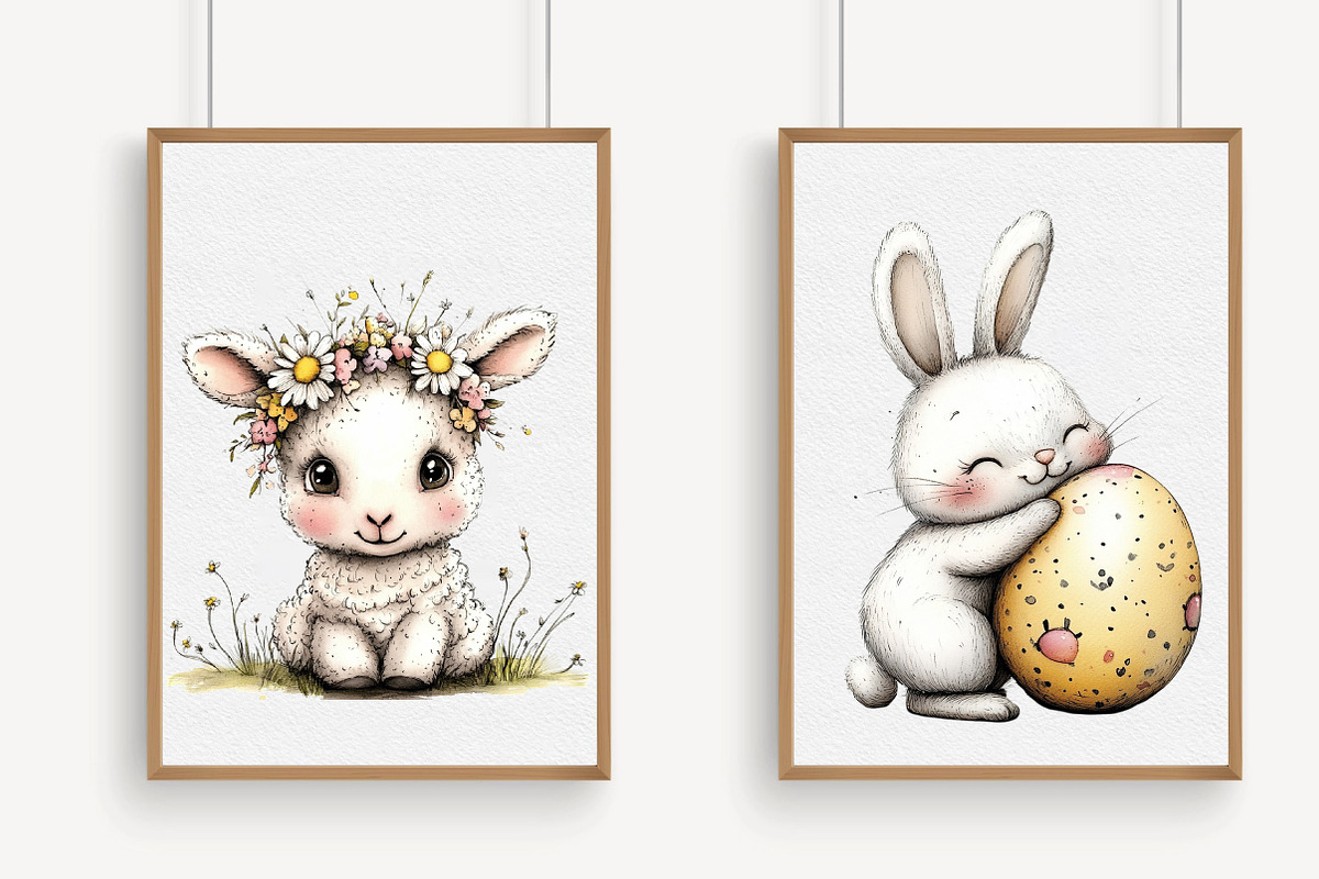 Whimsical Baby Farm Easter Clipart, an Illustration by Libby Wishes (Photo 4 of 9)