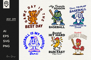 Baseball Character T-shirt Bundle, a Graphic by shaondesigns