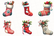 Christmas Stoking Clipart, an Illustration by OK Design (Thumbnail 5 of 5)