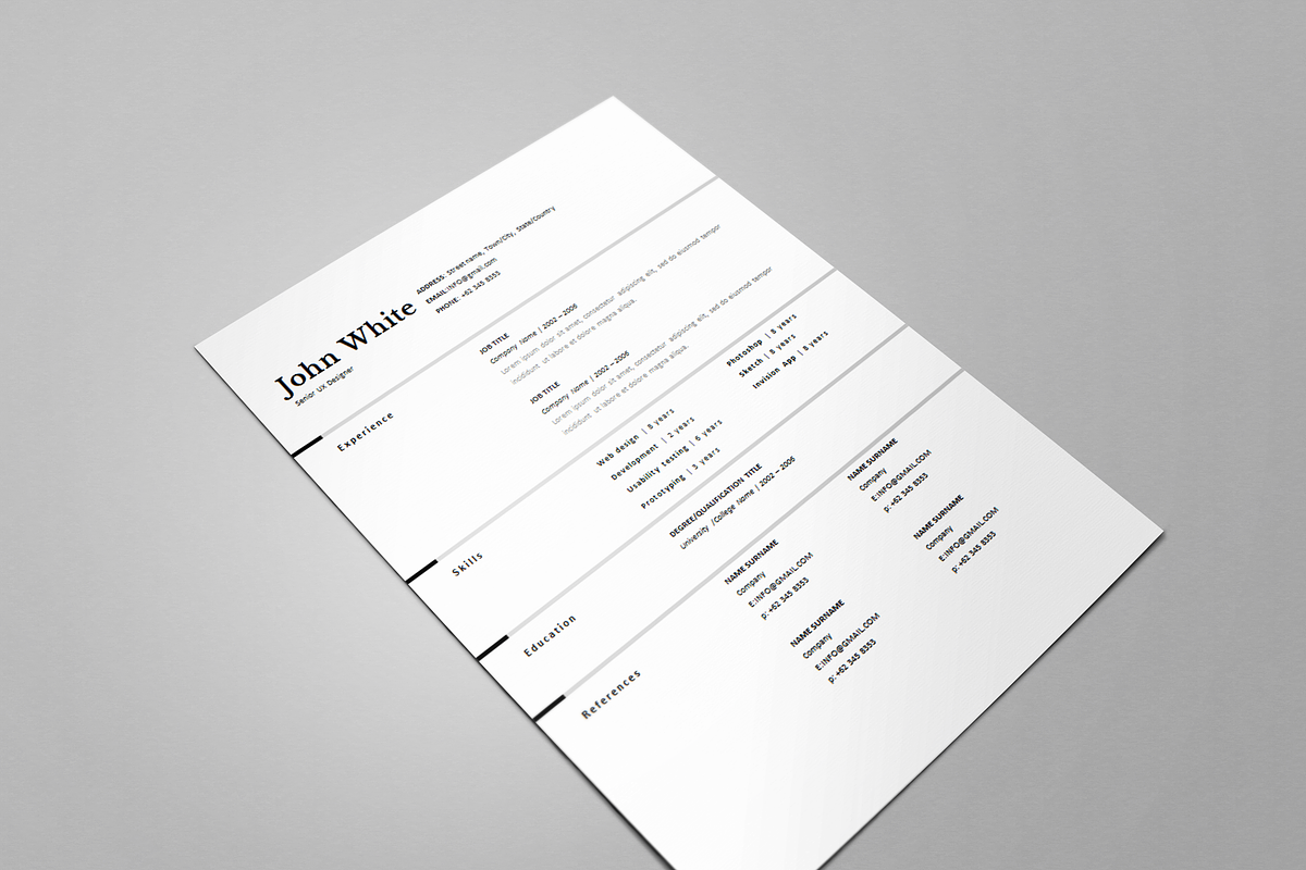 One page Resume CV + cover letter 4, a Resume Template by UX Design Mastery Shop (Photo 2 of 4)