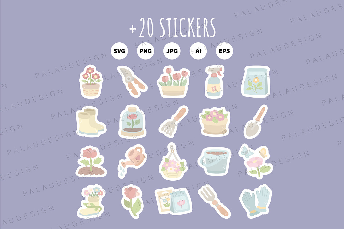Pastel Garden Clipart, a Work Illustration by Palau (Photo 10 of 10)