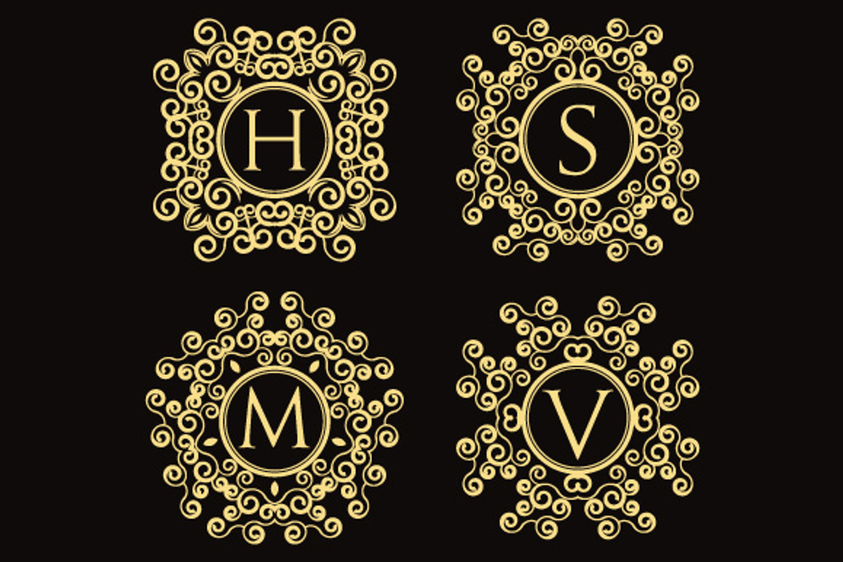 Set of vintage vector monograms, a Graphic by mnke art studio