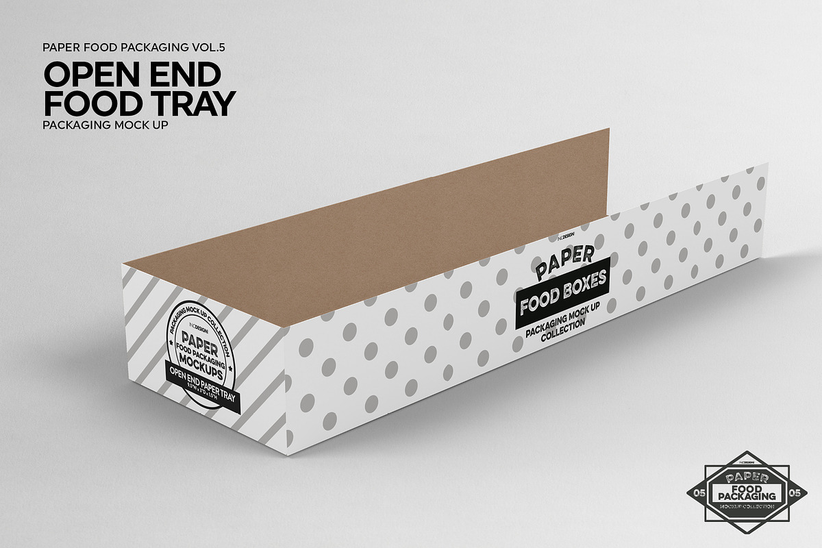Open End Food Tray Packaging Mockup, a Packaging Mockup by INCDesign (Photo 5 of 6)