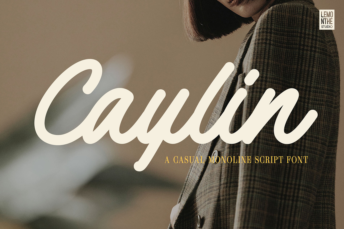 Caylin | Monoline Script, a Script Font by Lemonthe (Photo 1 of 9)