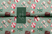 CHERRY CHRISTMAS watercolor pattern, a Seasonal Illustration by Yuliia Lashevska (Thumbnail 5 of 10)