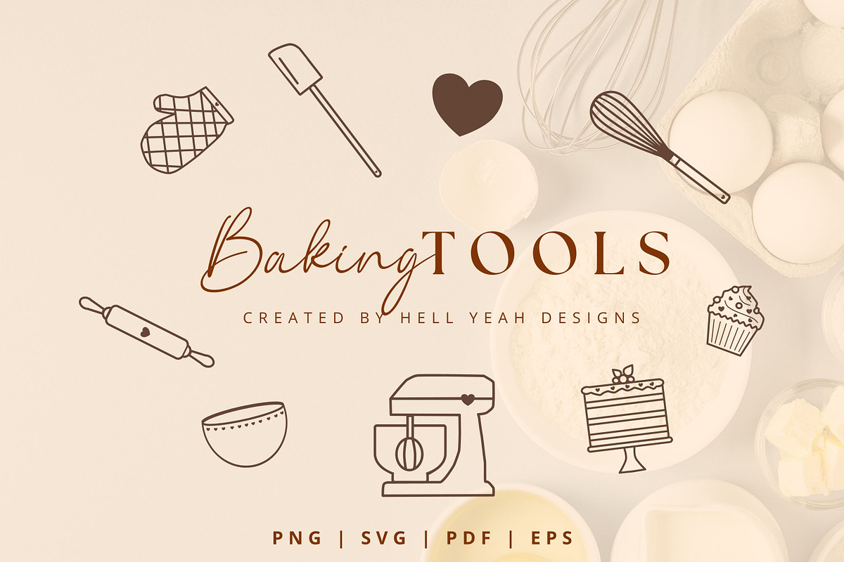 Baking Tools Clipart Bundle, an Object Graphic by Hell Yeah Designs (Photo 1 of 9)