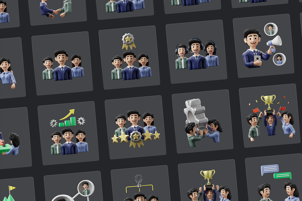 3D Unity Icon Set, a Characters & Person 3D Model by Flat Icons (Photo 12 of 13)