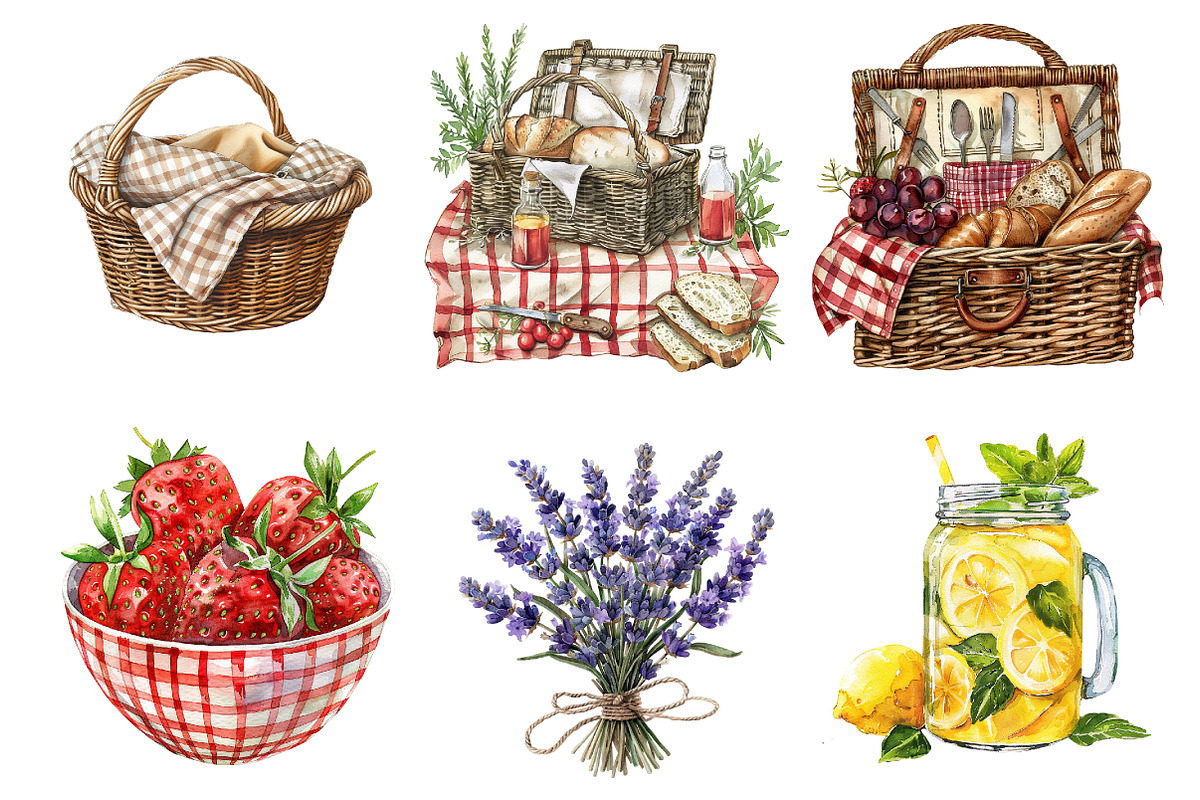 Woodland Picnic Clipart, an Illustration by Design Market (Photo 3 of 5)