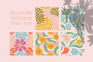 Flower Power. Seamless Patterns