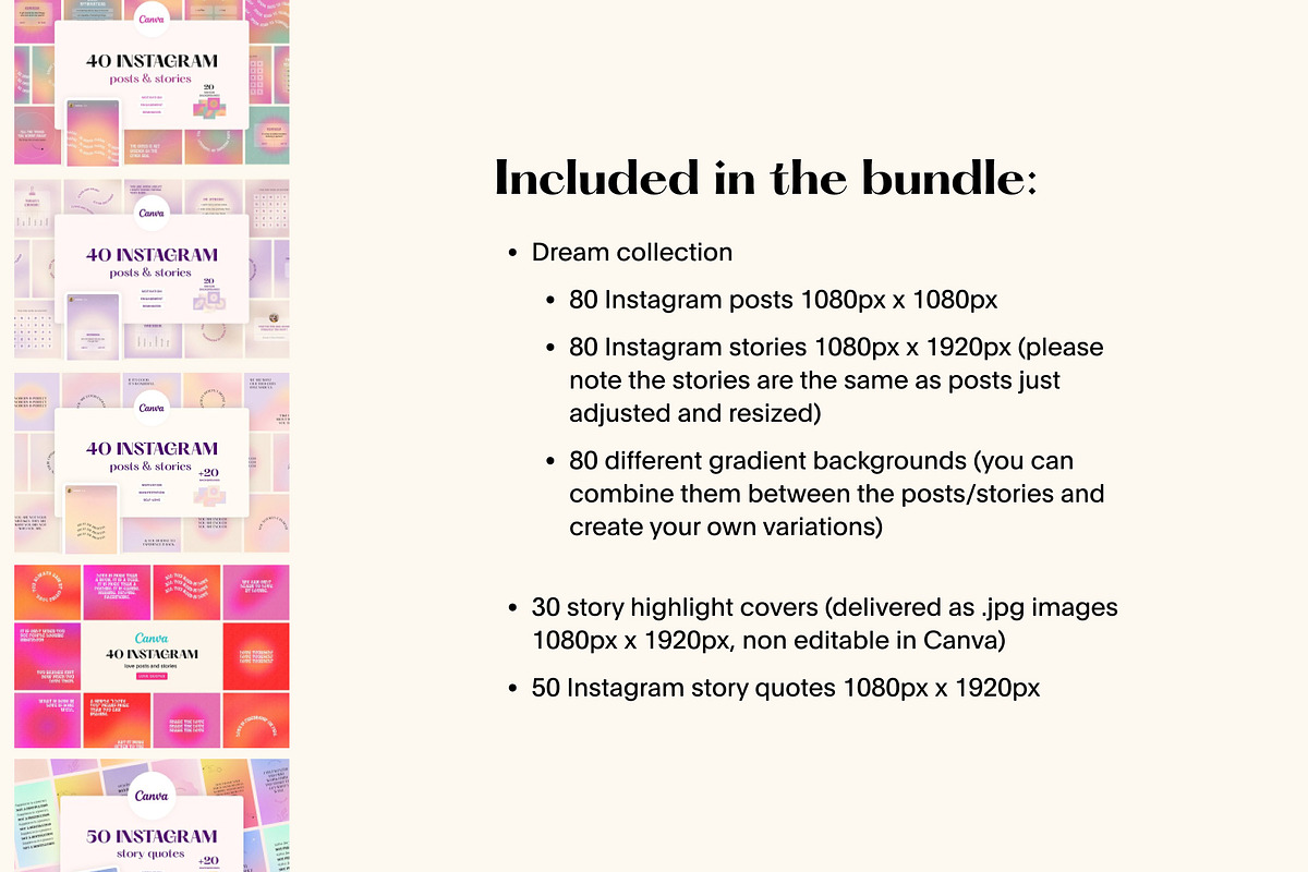 Canva Dreams Instagram Bundle, a Social Media Template by Alice Store (Photo 2 of 15)
