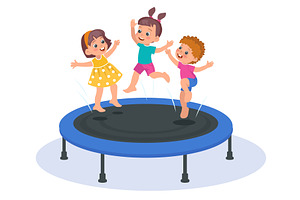 Joyful children jumping on, a Person Illustration by Vectorbuum