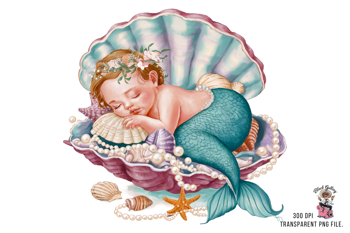 Mermaid PNG, Sea Shell PNG Bundle, a Graphic by Clipart Bloom (Photo 7 of 14)